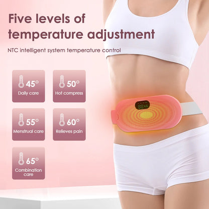 Electric Menstrual Heating Pad Warm Palace Waist Belt Period Cramp Massager Menstrual Heating Pad Dysmenorrhea Relieving Belt