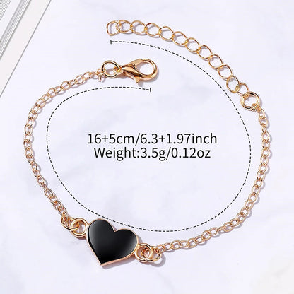 Fashion Square Women Watch Set with Leather Band Quartz Wristwatch Heart Bracelet Set for Stylish Timekeeping