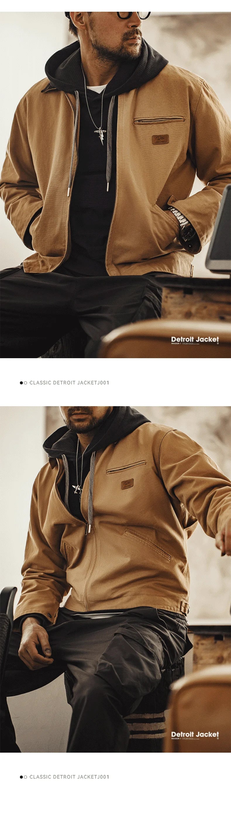 Retro Canvas Detroit Hunting J001 Jacket with Heavyweight Cotton Pockets Design 2025