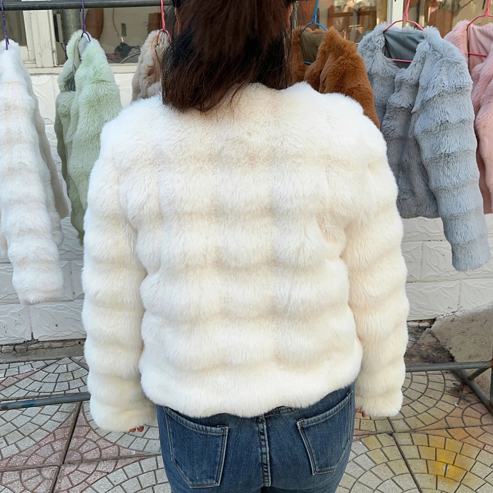 HOOOFUR Faux Fur Coat Women New Style Short Imitation 2025