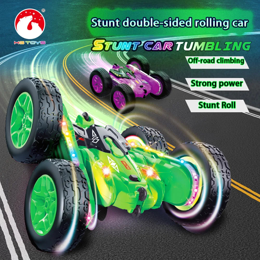 Stunt Remote Control Car Toy - Upgraded Light Bar and Headlight Car - Double sided 360 ° Rotation -4WD Drift Truck - Kid's Gifts