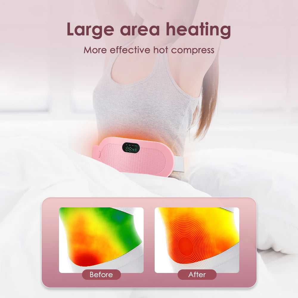 Electric Menstrual Heating Pad Warm Palace Waist Belt Period Cramp Massager Menstrual Heating Pad Dysmenorrhea Relieving Belt