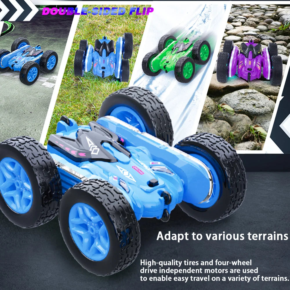 Stunt Remote Control Car Toy - Upgraded Light Bar and Headlight Car - Double sided 360 ° Rotation -4WD Drift Truck - Kid's Gifts