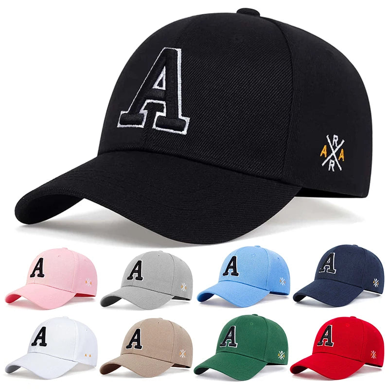 Unisex A Letter Side Ar Embroidery Baseball Caps Adjustable