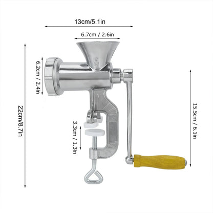 NEW Versatile, Durable, and Efficient Elegant Silver Manual Aluminum Meat Grinder: Complete Kitchen Tool for Mincing Meat, Makin