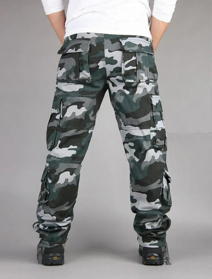 Men's Tactical Camouflage Overalls High-Quality Cotton Multi-Pocket Trousers Sports