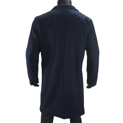 Men Long Double-breasted Coat 2025