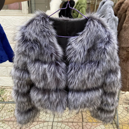 HOOOFUR Faux Fur Coat Women's Jacket Winter Fashion Warm Thick Fox Raccoon Leather 2025