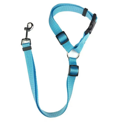 Solid Color Two-in-one Pet Car Seat Belt Nylon Lead Leash Backseat Safety Belt 2025