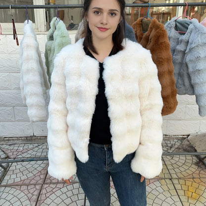 HOOOFUR Faux Fur Coat Women New Style Short Imitation 2025