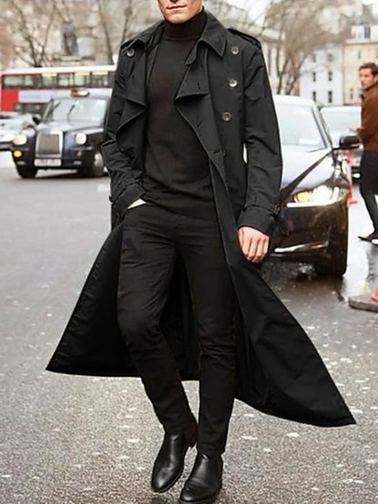 Streetwear Fashion Trench Men's Thin Coat Designer Overlong British Coats 2025